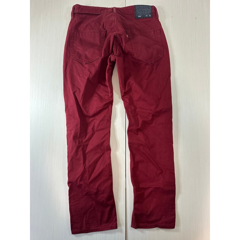 Levis 511 Urban Commuter Mens 32x30 Burgundy Maroon Red Twill 19111-0080 - Picture 7 of 10